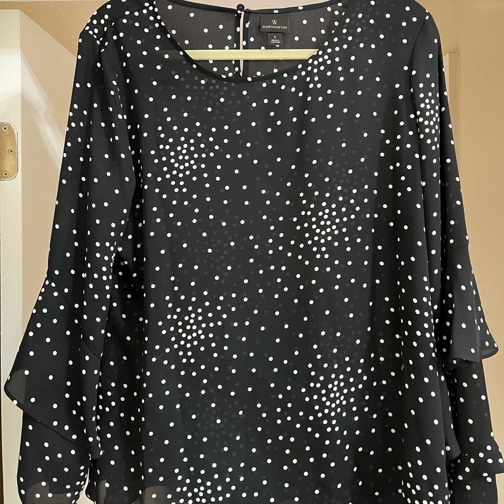 Worthington speckled work blouse